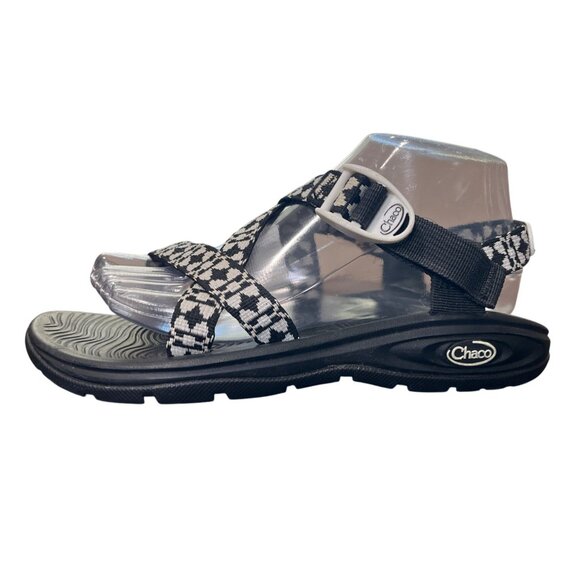 Chaco Womens ZVolv 2 Sandals Black White Geometric Print Hiking Size 8 - Picture 2 of 8